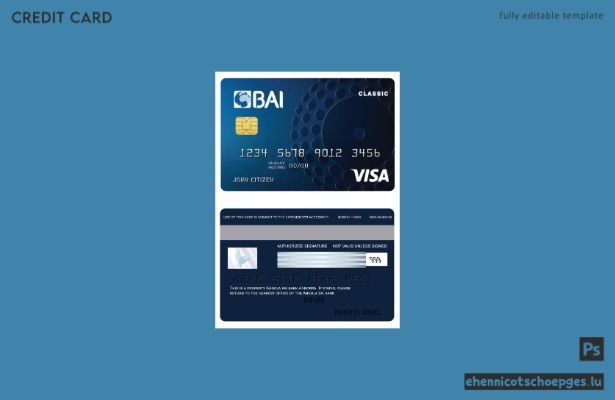 Beispielvorschau der klassischen Visa-Kreditkarte der Angola Bai Bank